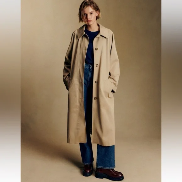 Sézane Clyde Trench in Light Beige - Picture 2 of 6